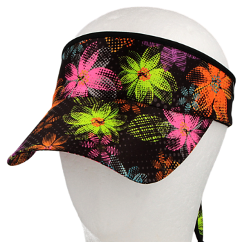 Vázací čelenka s kšiltem coolmax BAREVNÉ KVĚTY R554CA