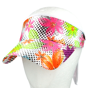 Vázací čelenka s kšiltem coolmax BAREVNÉ KVĚTY R554CJ