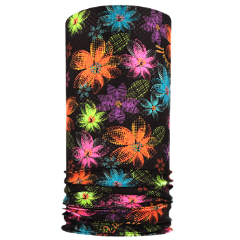 nákrčník BAREVNÉ KVĚTY, černá/mix